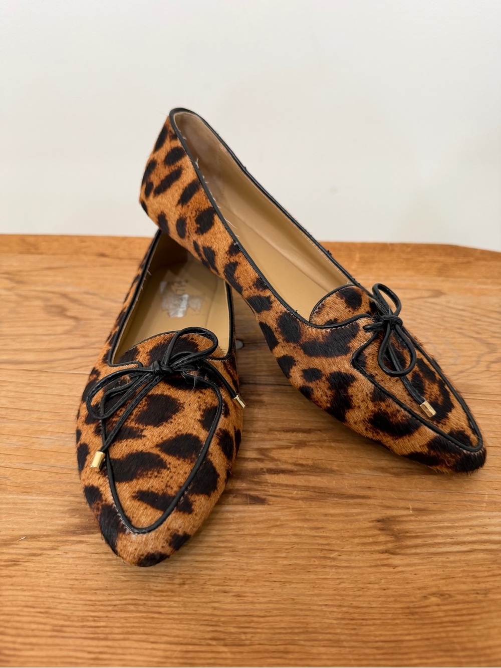 Talbots Driving Loafers Cheetah Print Calf Hair Leather Flats Shoes Women’s 7